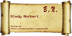 Bledy Norbert névjegykártya